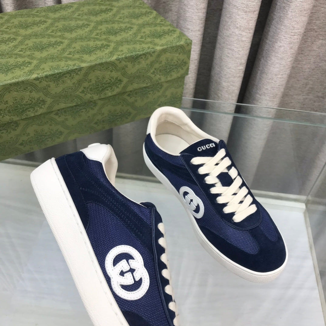 GUCCI INTERLOCKING G SNEAKER DENIM BLUE SUEDE