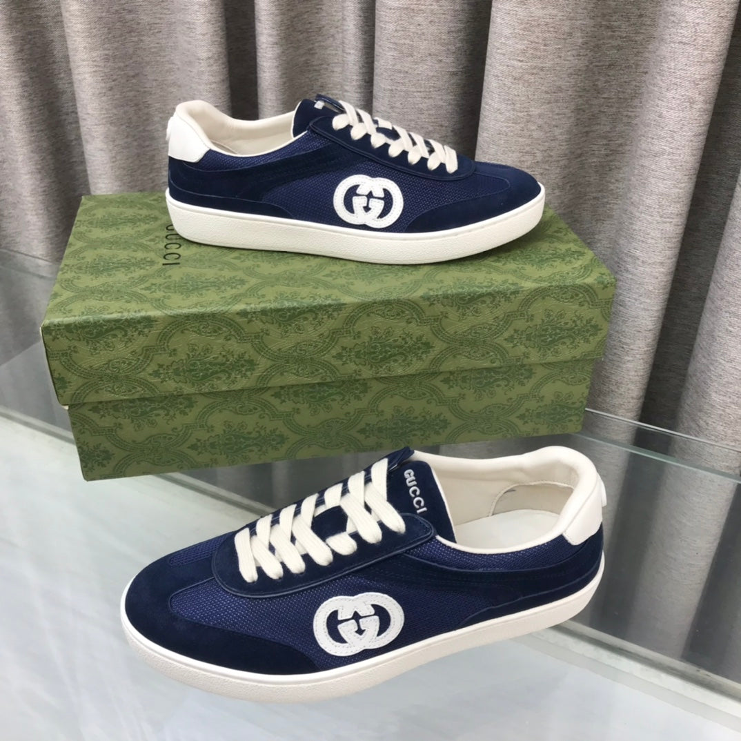 GUCCI INTERLOCKING G SNEAKER DENIM BLUE SUEDE