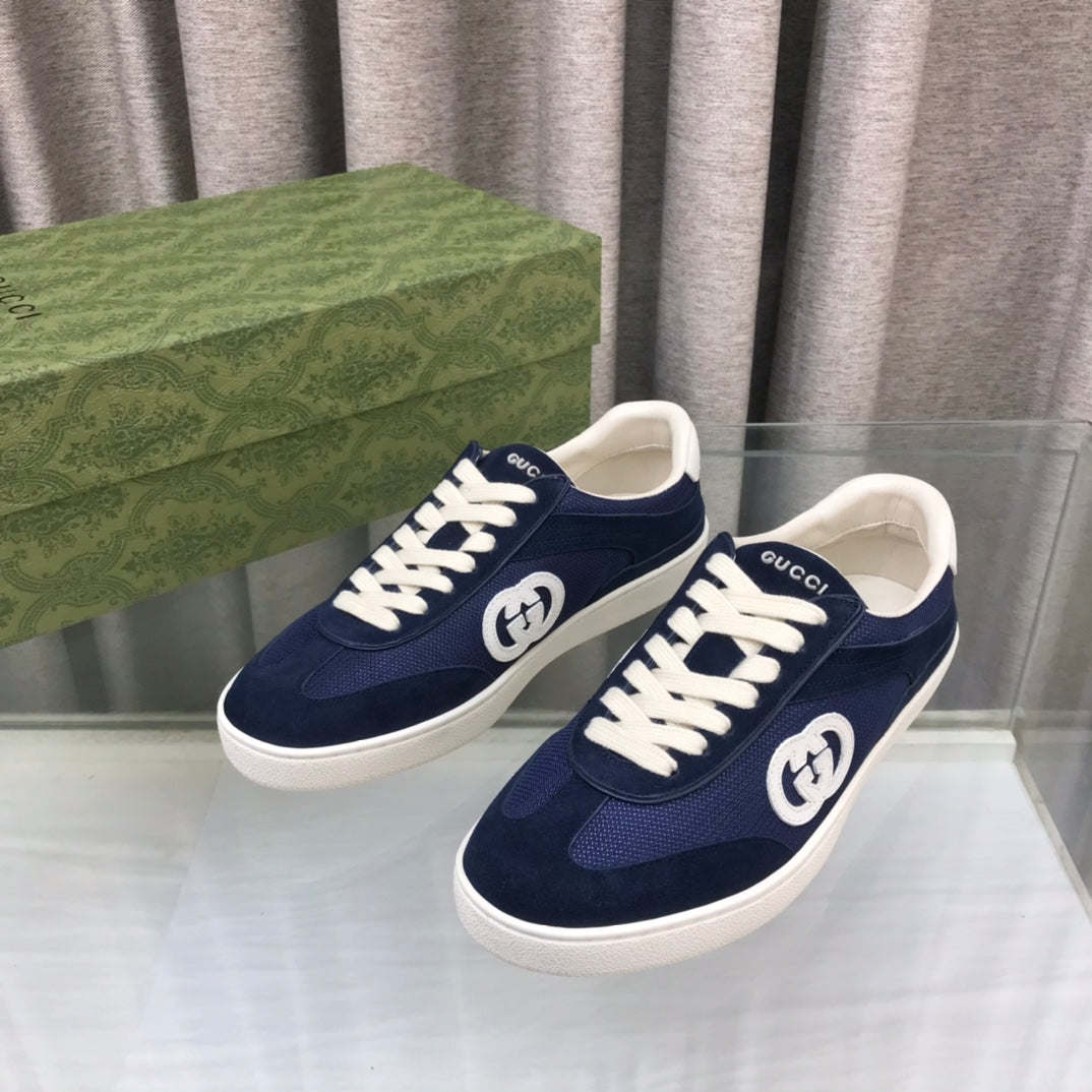 GUCCI INTERLOCKING G SNEAKER DENIM BLUE SUEDE