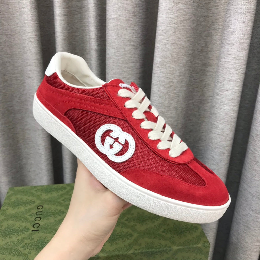 GUCCI INTERLOCKING G SNEAKER CHERRY SUEDE