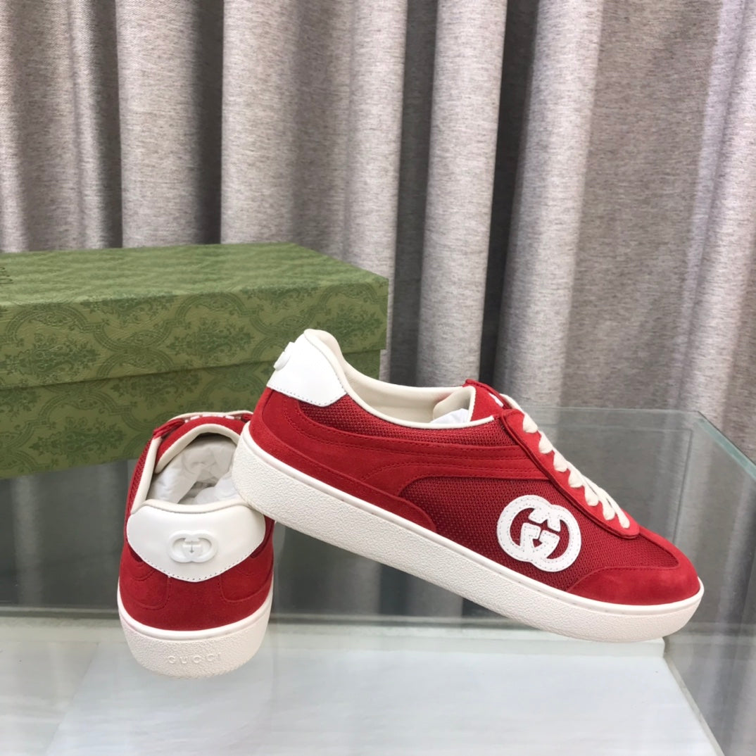 GUCCI INTERLOCKING G SNEAKER CHERRY SUEDE