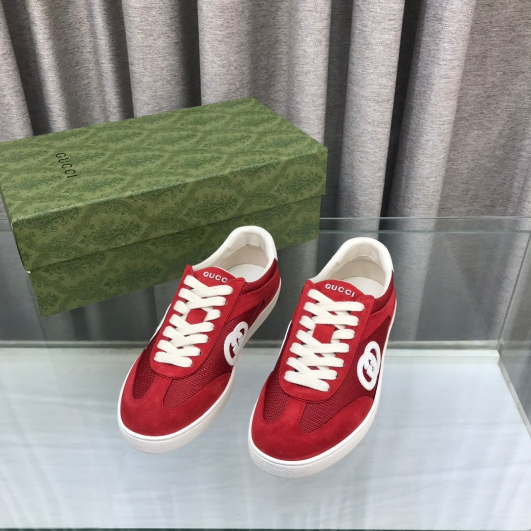 GUCCI INTERLOCKING G SNEAKER CHERRY SUEDE