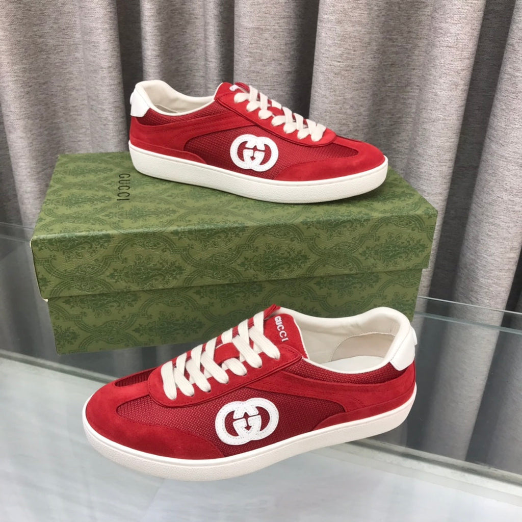GUCCI INTERLOCKING G SNEAKER CHERRY SUEDE
