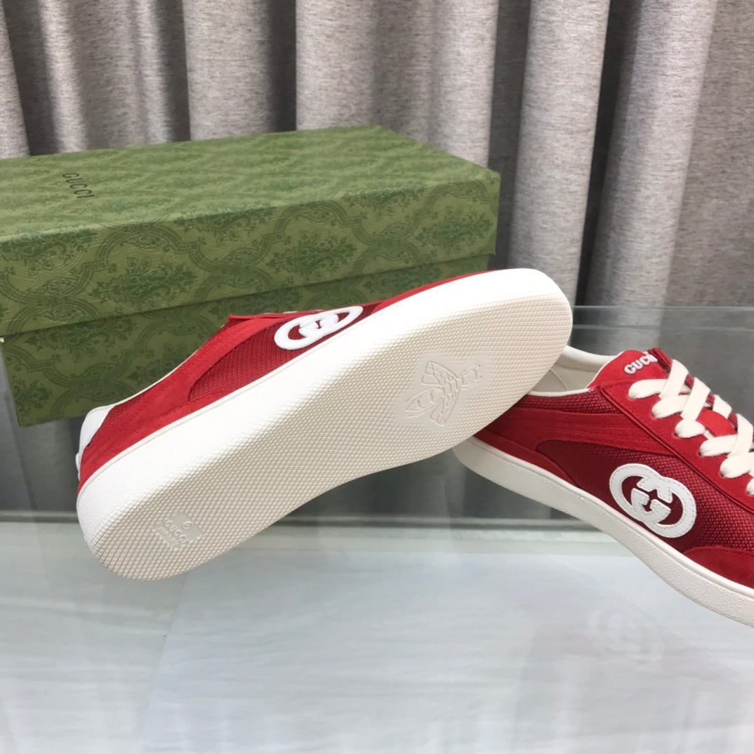 GUCCI INTERLOCKING G SNEAKER CHERRY SUEDE
