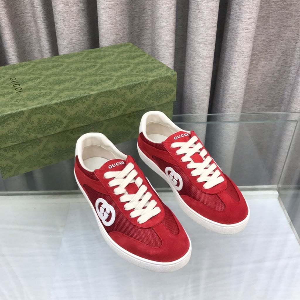 GUCCI INTERLOCKING G SNEAKER CHERRY SUEDE