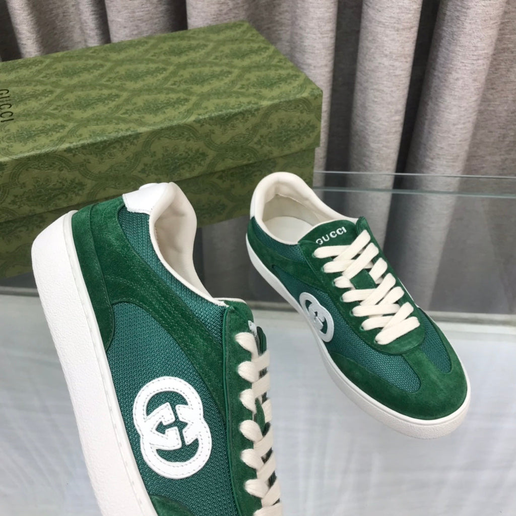 GUCCI INTERLOCKING G SNEAKER GREEN FOREST SUEDE