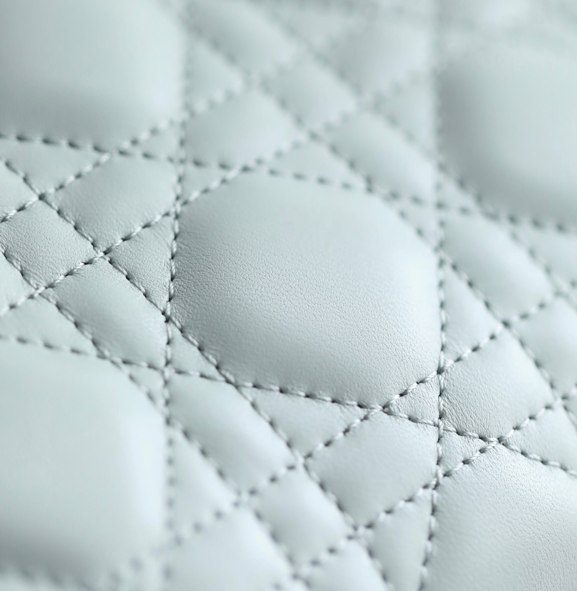 DIOR LADY 17 IN LIGHT BLUE LAMBSKIN WITH CANNAGE PATTERN
