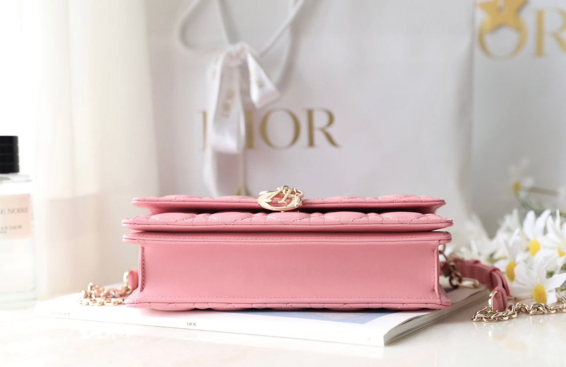 DIOR MINI 24 TOP-HANDLE LIGHT PINK LAMBSKIN