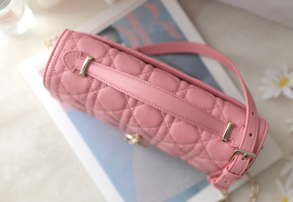 DIOR MINI 24 TOP-HANDLE LIGHT PINK LAMBSKIN