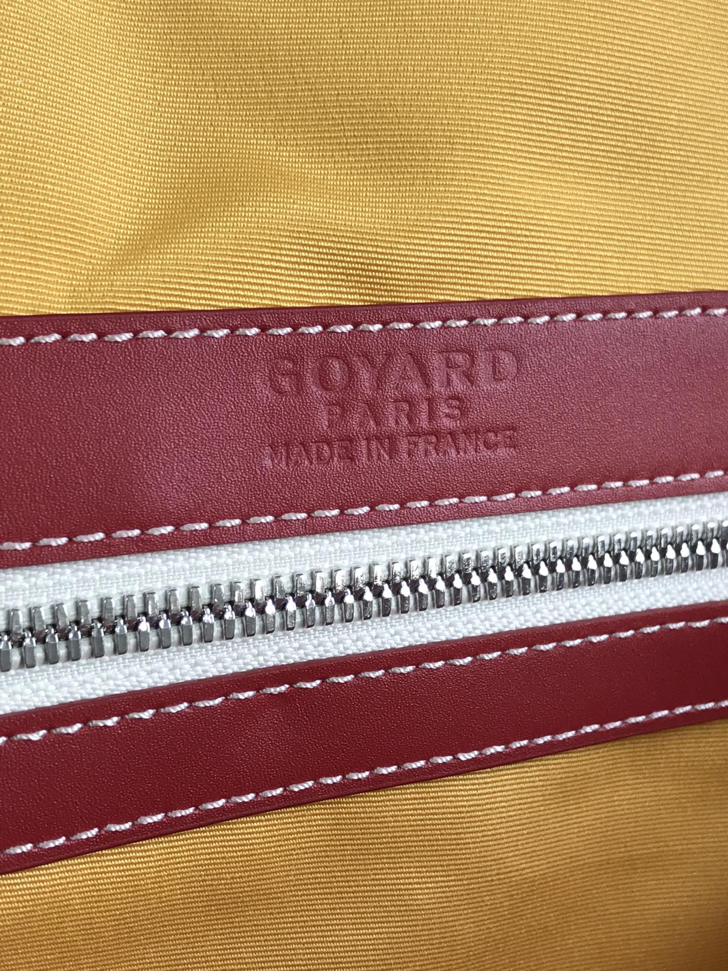 BOSTON 50 BAG IN RED GOYARDINE CANVAS AND CALFSKIN TRIM