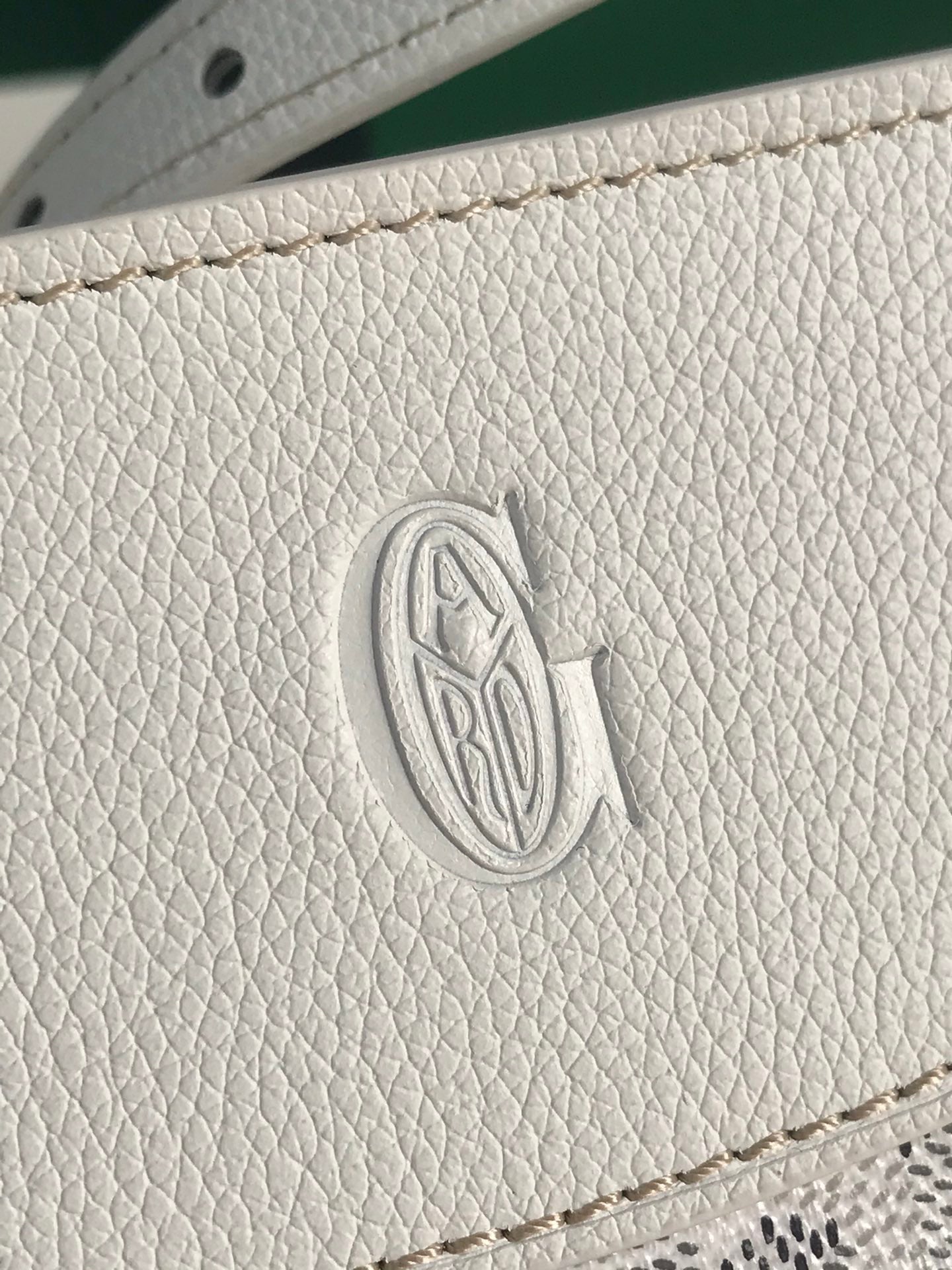 HIRONDELLE BAG 25 IN WHITE LAMBSKIN AND GOYARDINE CANVAS