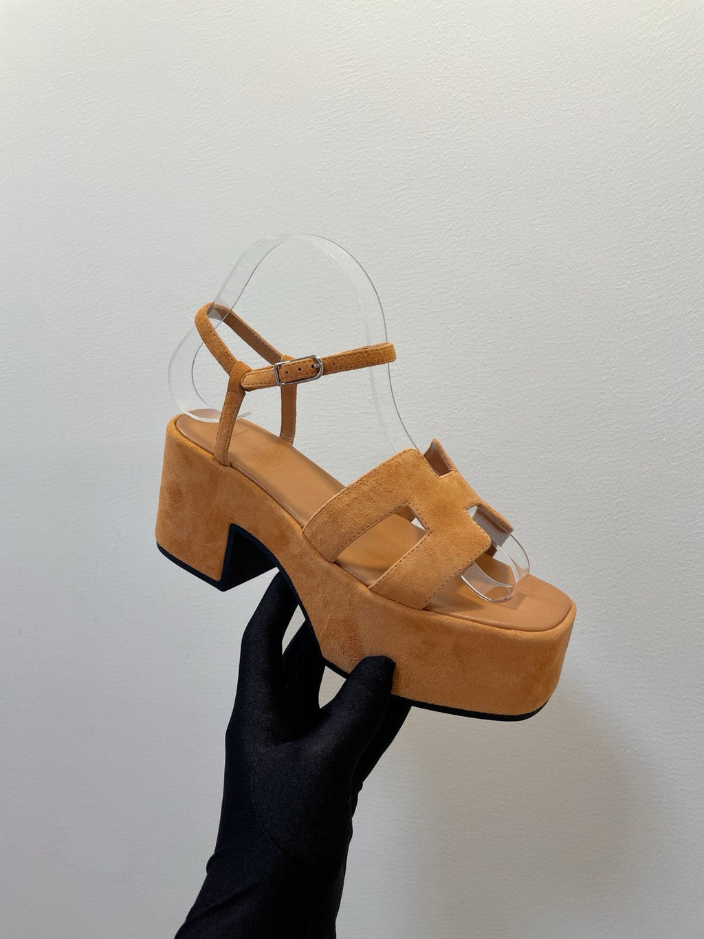 HERMES JAM 30 SANDAL IN CINNAMON BROWN SUEDE