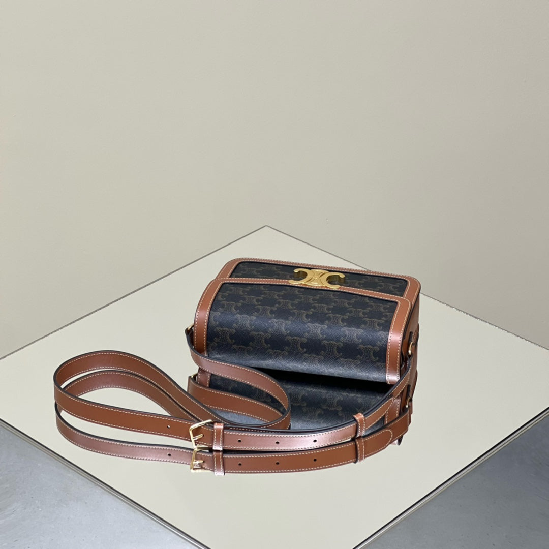 CELINE CLASSIQUE TRIOMPHE 22 CALFSKIN BLACK BROWN
