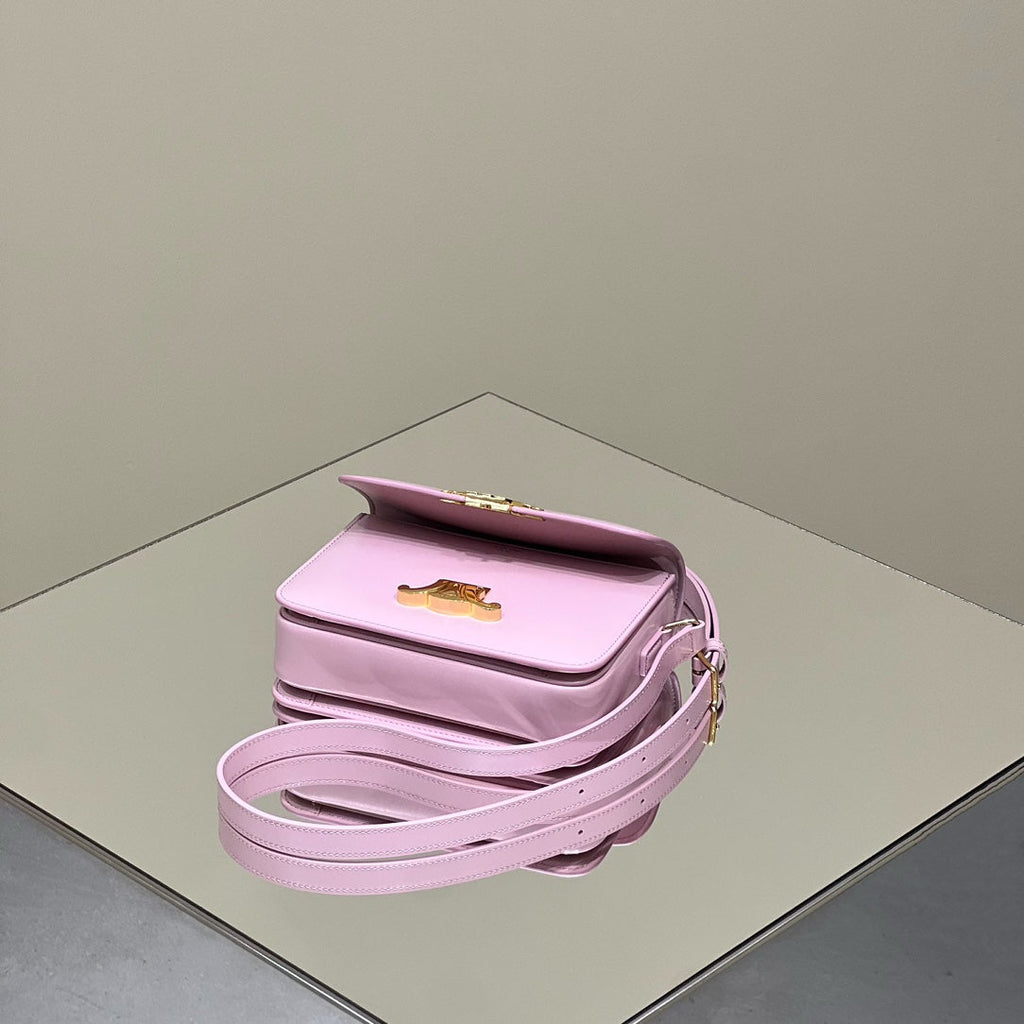 CELINE MINI CLAUDE 22 SHINY CALFSKIN LIGHT PINK