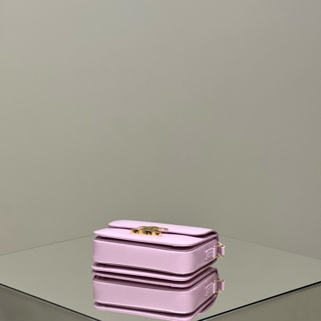 CELINE MINI CLAUDE 22 SHINY CALFSKIN LIGHT PINK