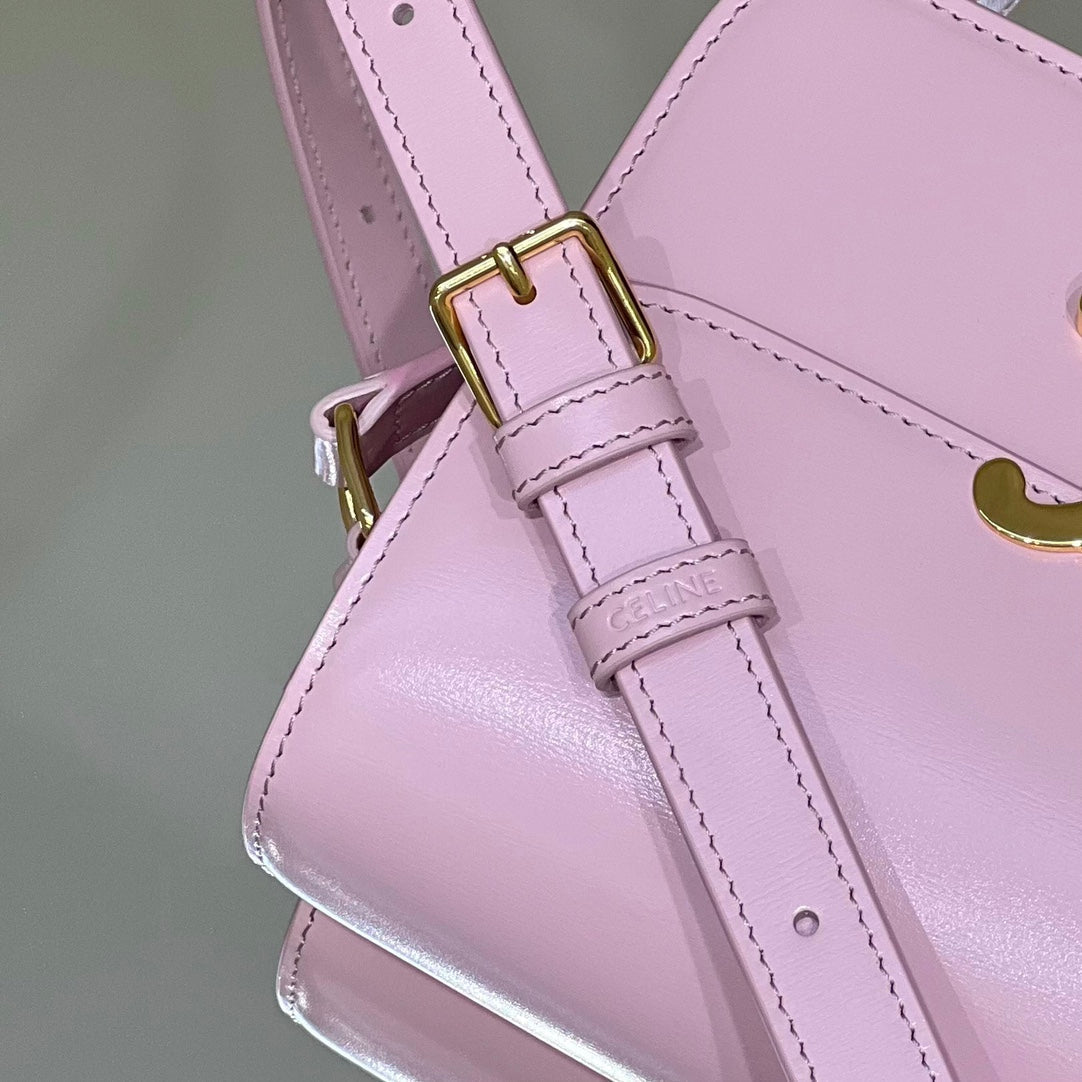 CELINE MINI CLAUDE 22 SHINY CALFSKIN LIGHT PINK