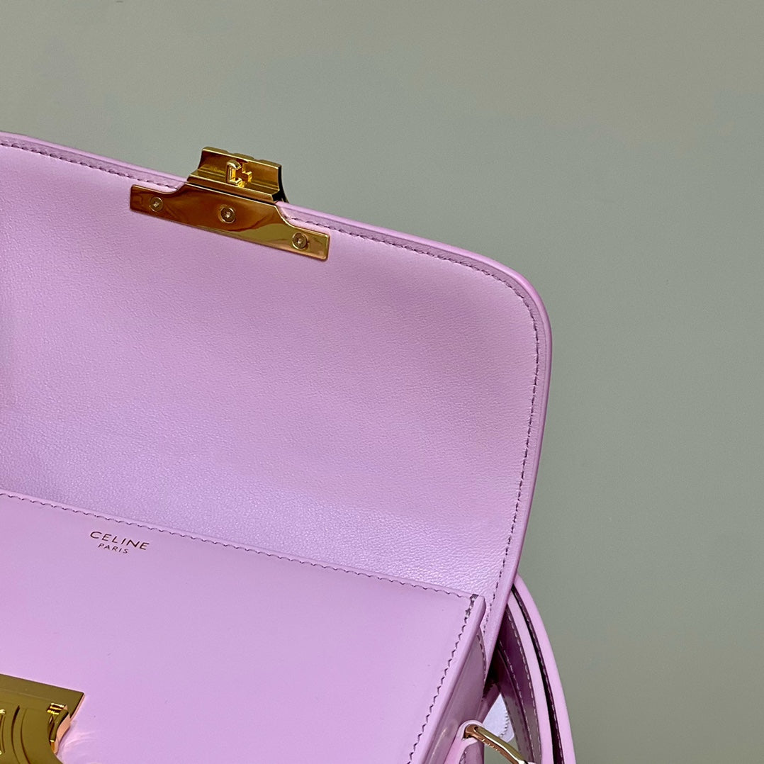 CELINE MINI CLAUDE 22 SHINY CALFSKIN LIGHT PINK