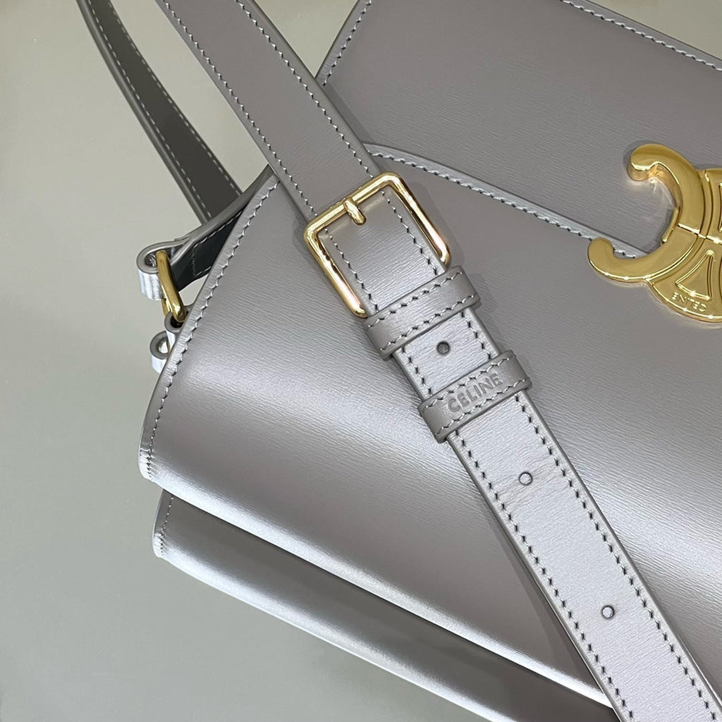 CELINE MINI CLAUDE 22 SHINY CALFSKIN SILVER