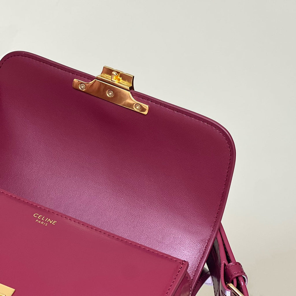 CELINE MINI CLAUDE 22 SHINY CALFSKIN FANSY PURPLE