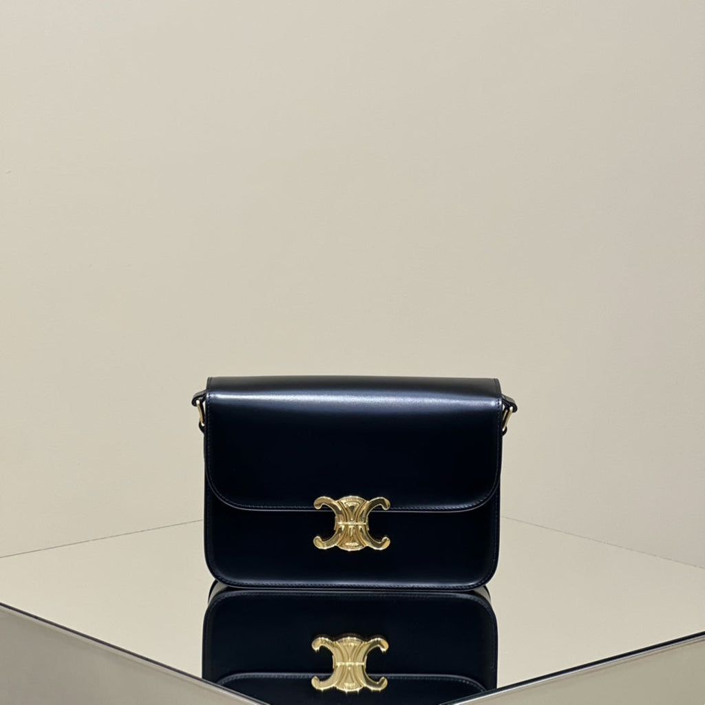 CELINE MINI CLAUDE 22 SHINY CALFSKIN BLACK