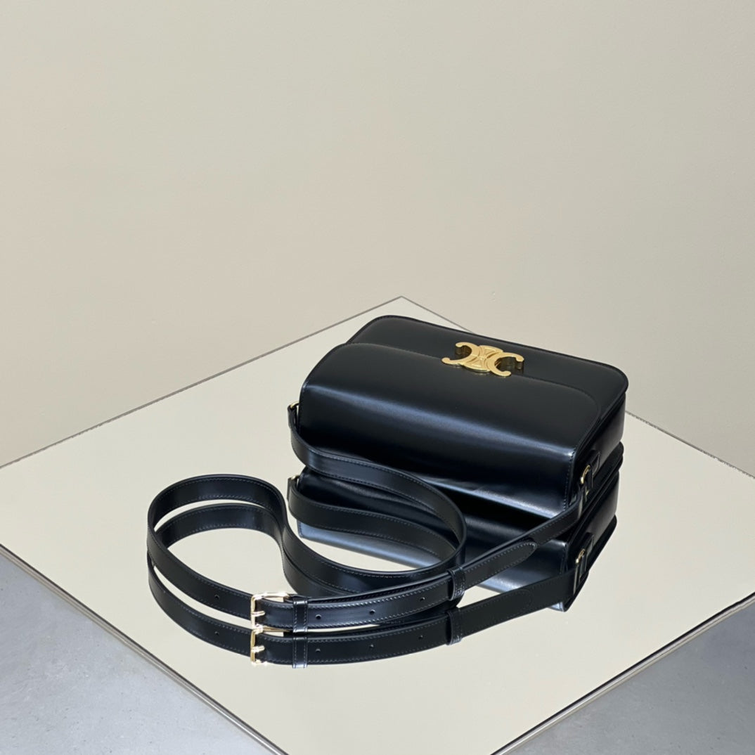 CELINE MINI CLAUDE 22 SHINY CALFSKIN BLACK