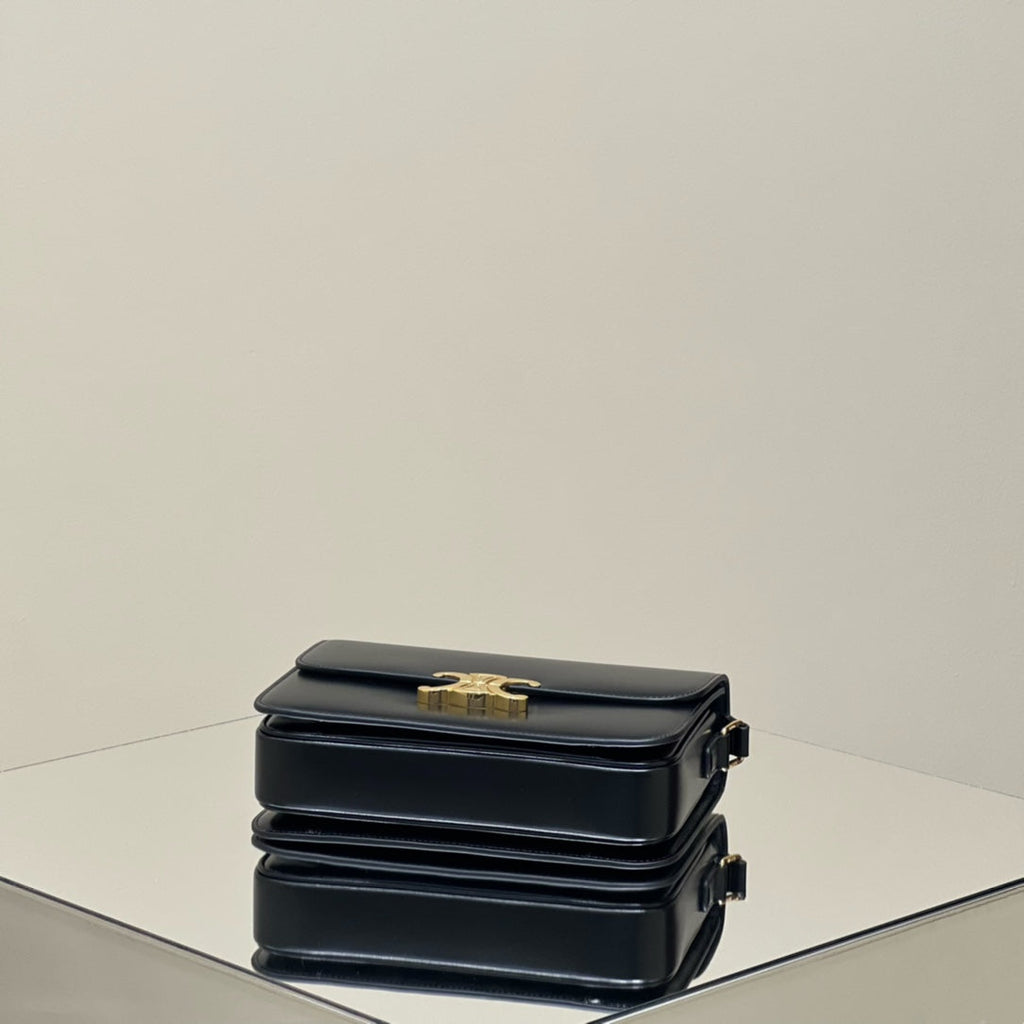 CELINE MINI CLAUDE 22 SHINY CALFSKIN BLACK