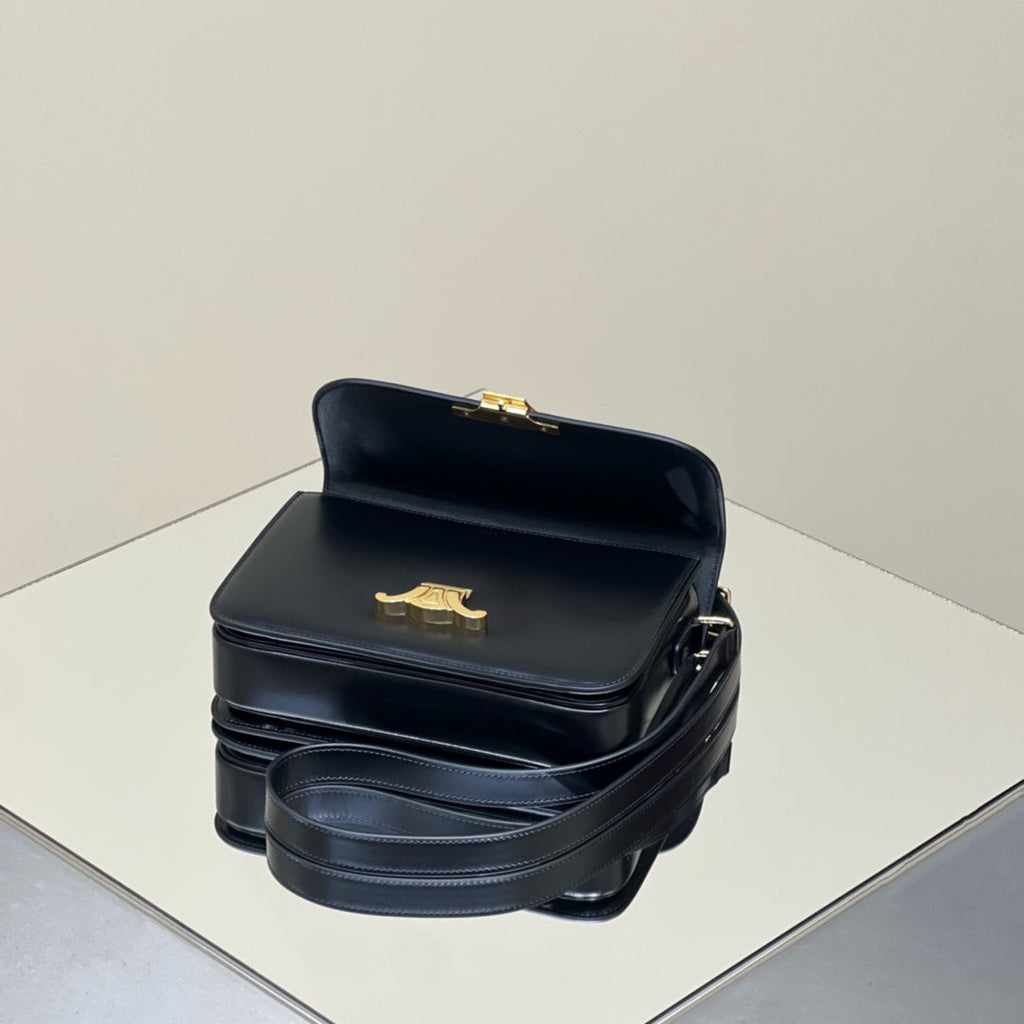 CELINE MINI CLAUDE 22 SHINY CALFSKIN BLACK