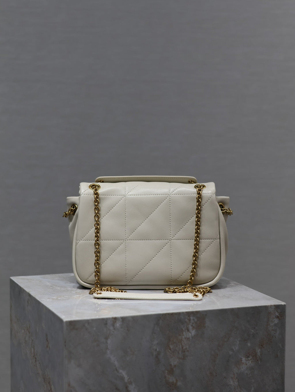 YSL 25S JAMIE MINI 20 IN BLANC VINTAGE LAMBSKIN GOLD HARDWRE
