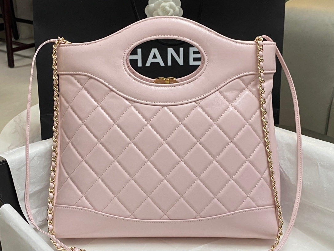 CHANEL SMALL 30 SHOPPING BAG IN LIGHT PINK CALFSKIN
