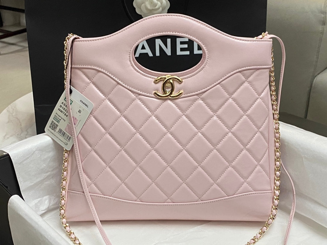 CHANEL SMALL 30 SHOPPING BAG IN LIGHT PINK CALFSKIN