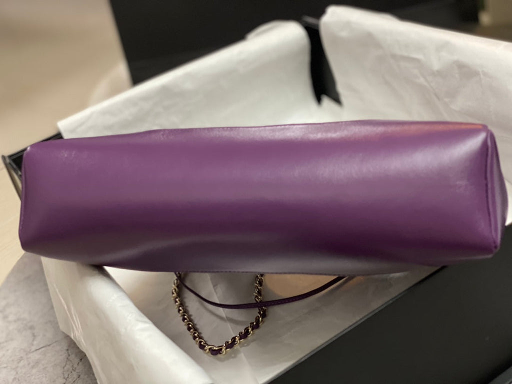 CHANEL SMALL 30 SHOPPING BAG IN VIOLET PURPLE CALFSKIN