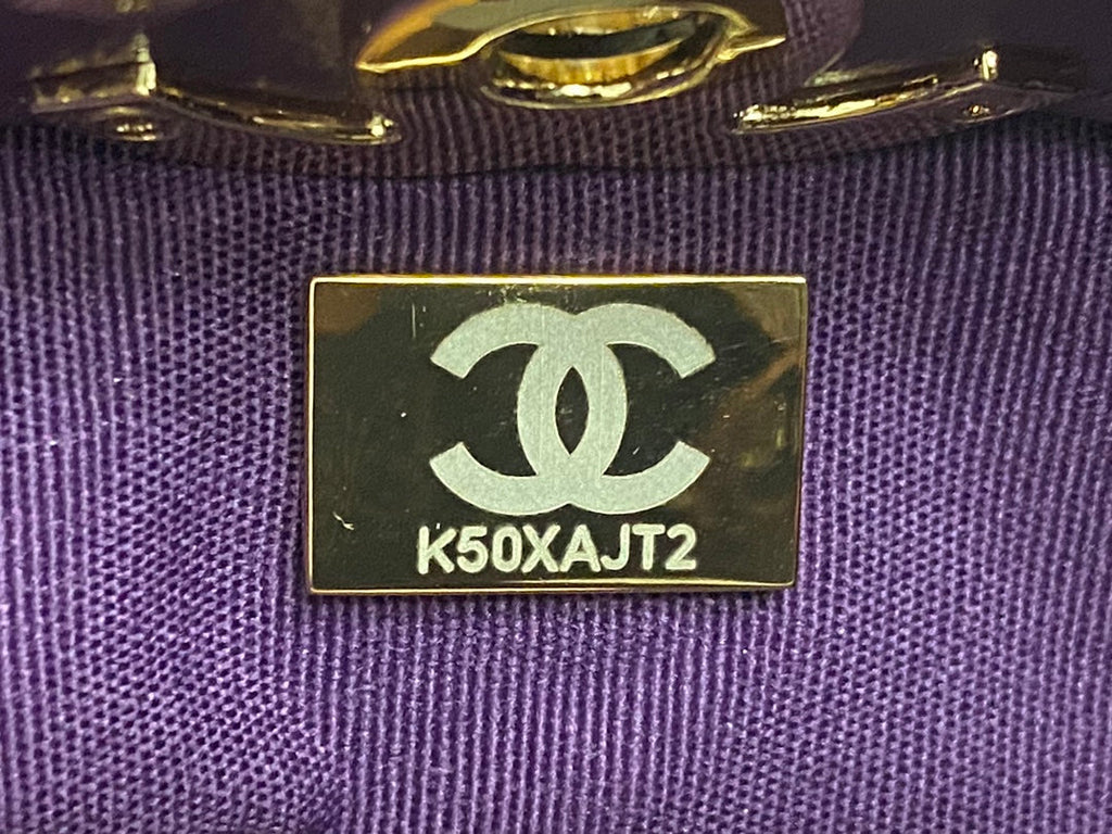 CHANEL SMALL 30 SHOPPING BAG IN VIOLET PURPLE CALFSKIN