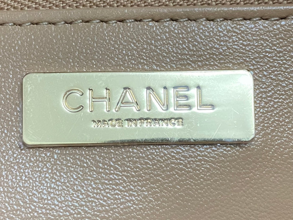CHANEL SMALL 30 SHOPPING BAG IN CAMEL BROWN CALFSKIN