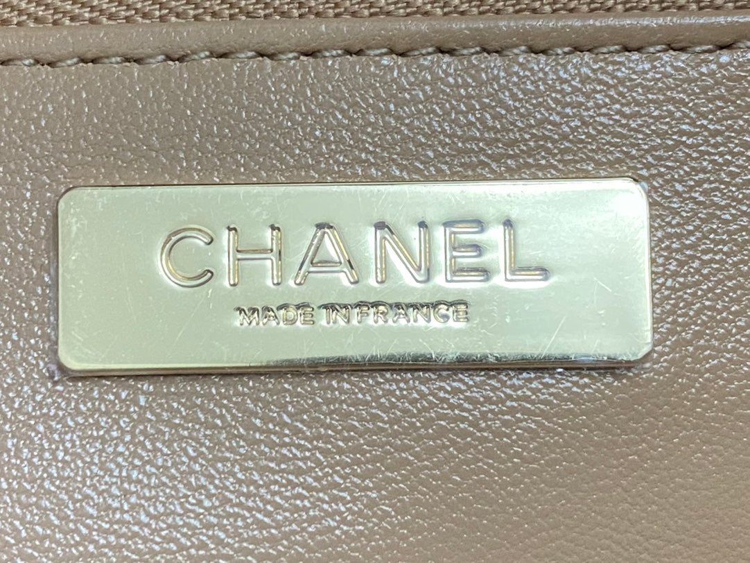 CHANEL SMALL 30 SHOPPING BAG IN CAMEL BROWN CALFSKIN