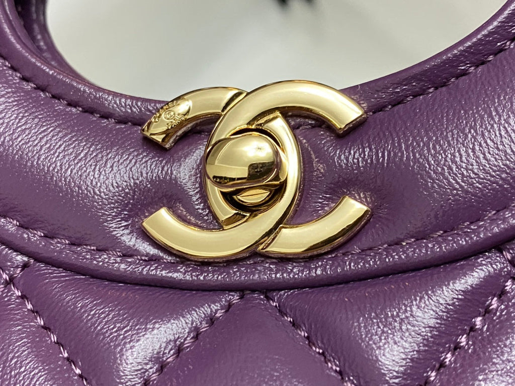 CHANEL MINI 23 SHOPPING BAG IN VIOLET PURPLE CALFSKIN