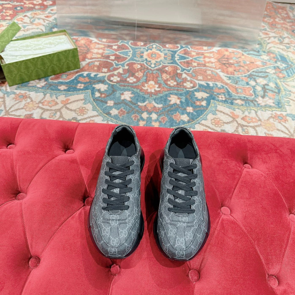 GUCCI RHYTON TRAINER CHARCOAL CALFSKIN