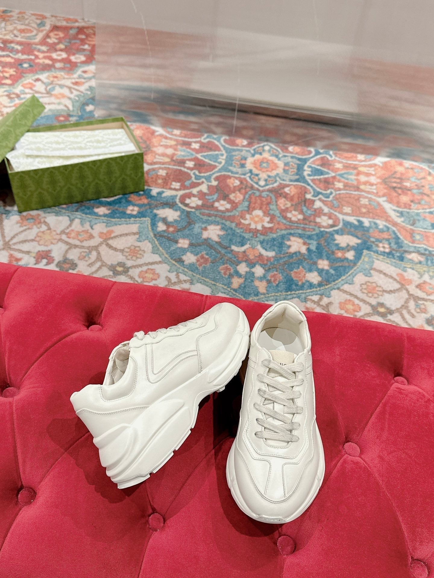 GUCCI RHYTON TRAINER WHITE CALFSKIN