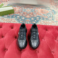 GUCCI RHYTON TRAINER BLACK CALFSKIN WITH WHITE LOGO