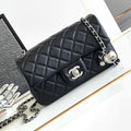 CHANEL SMALL 20 FLAP BAG IN BLACK CALFSKIN