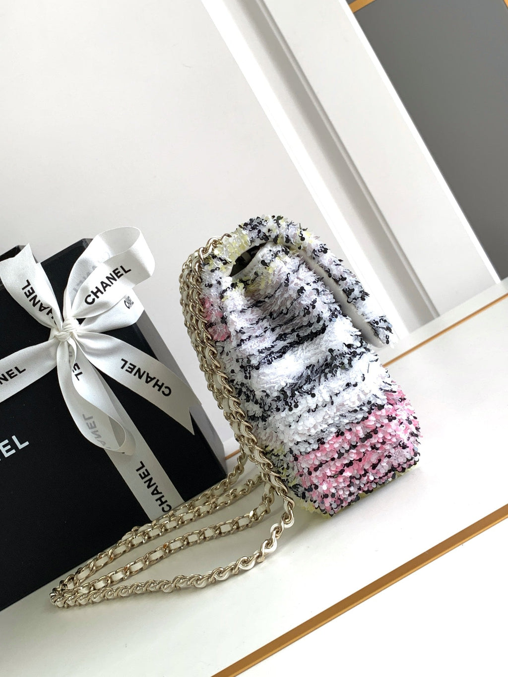 CHANEL MINI 21 FLAP BAG IN COLORFUL WOOL TWEED
