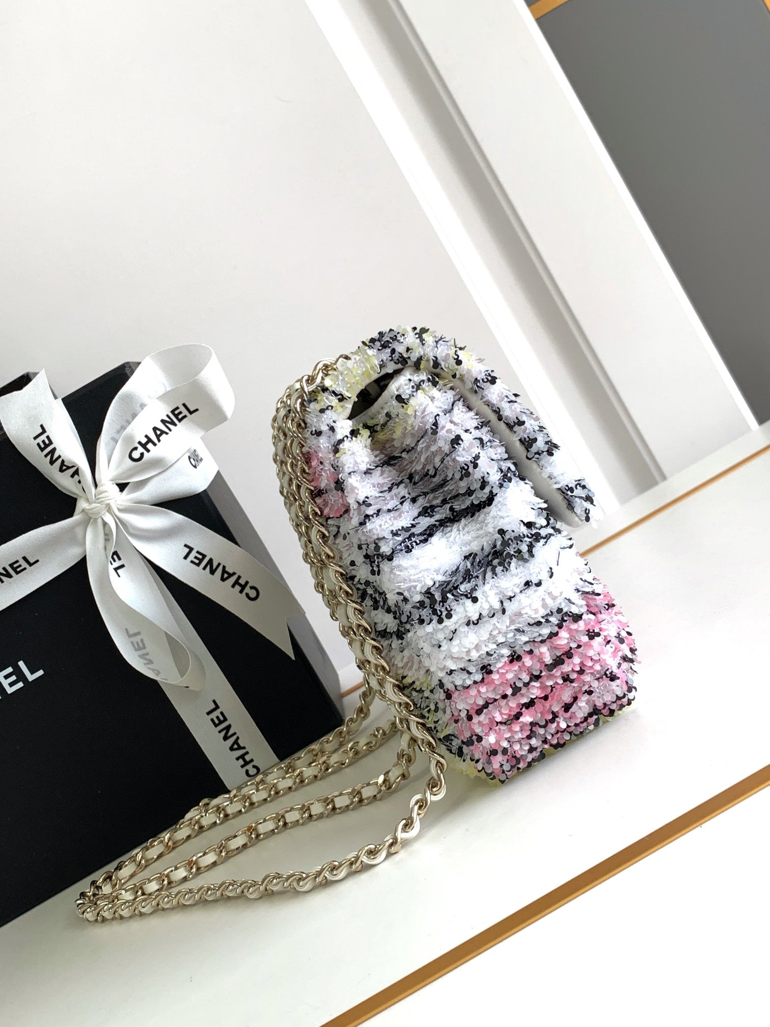 CHANEL MINI 21 FLAP BAG IN COLORFUL WOOL TWEED