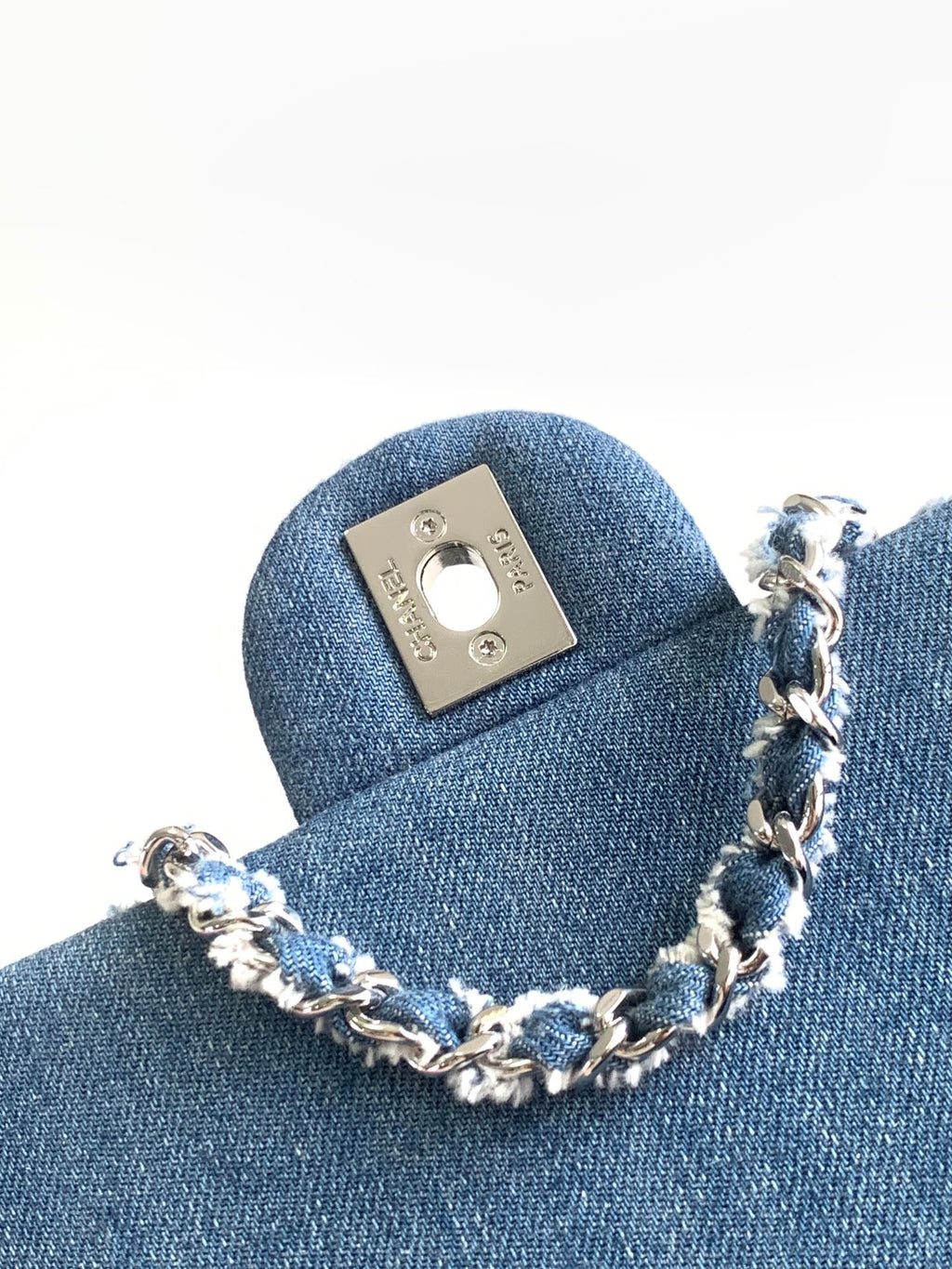 CHANEL MINI 25 CLASSIC BAG IN BLUE COBALT DENIM