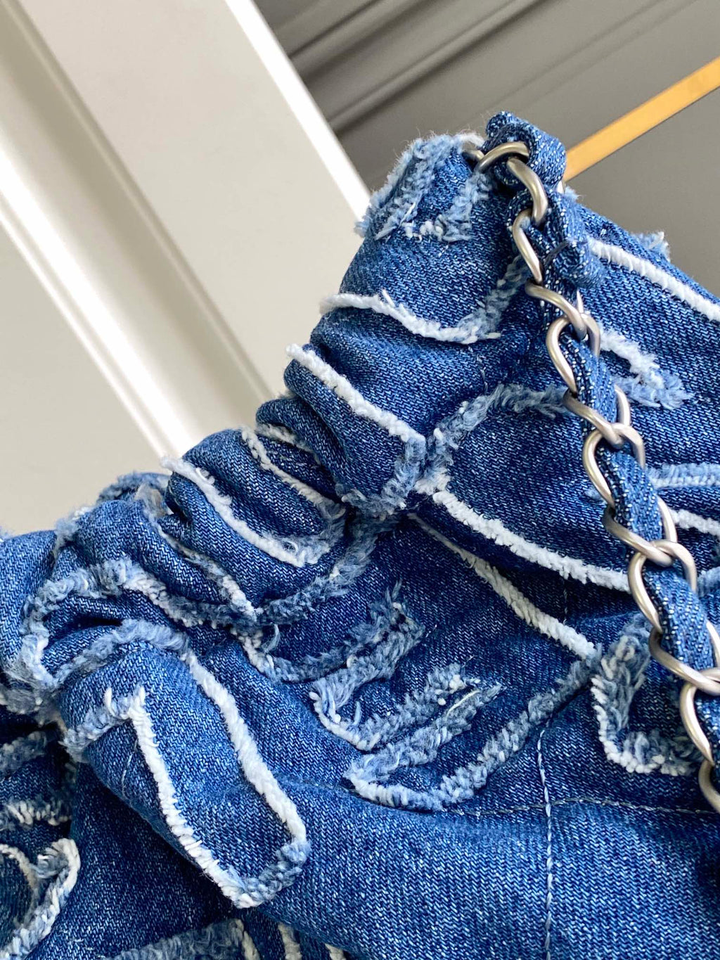 CHANEL MEDIUM 37 BAG IN NAVY BLUE DENIM