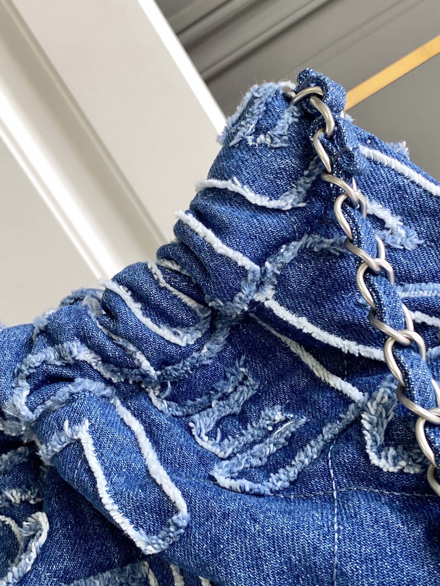 CHANEL MEDIUM 37 BAG IN NAVY BLUE DENIM