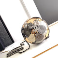 CHANEL EVENING BAG 9 GOLD SILVER RUTHENIUM METAL WITH CRYSTAL