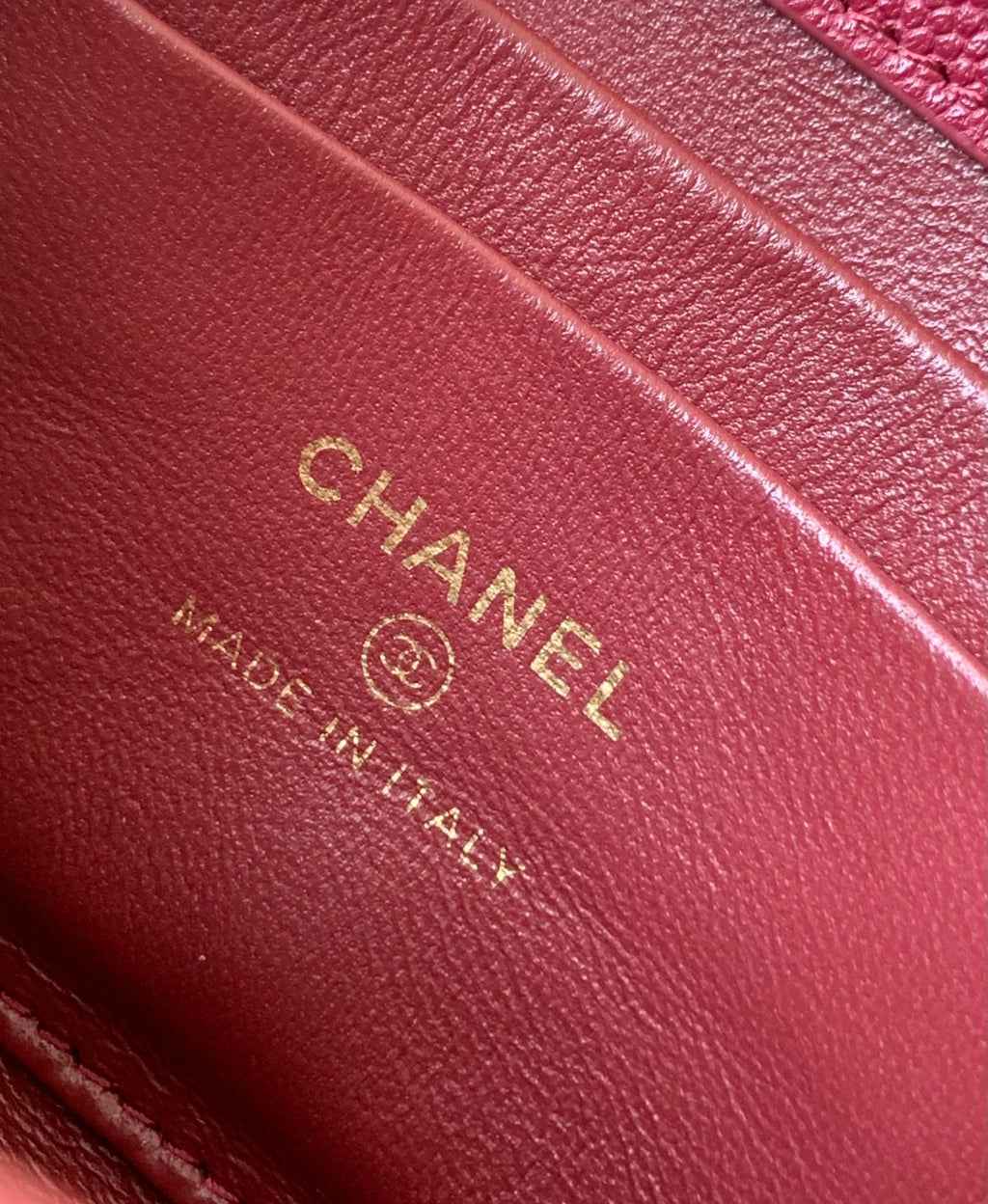 CHANEL 25S KELLY BAG 18 IN DARK RED CAVIAR LEATHER WITH GOLD HARDWARE