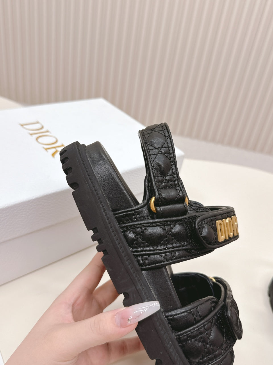 DIOR BACK-STRAP SANDALS 25S IN BLACK CALFSKIN