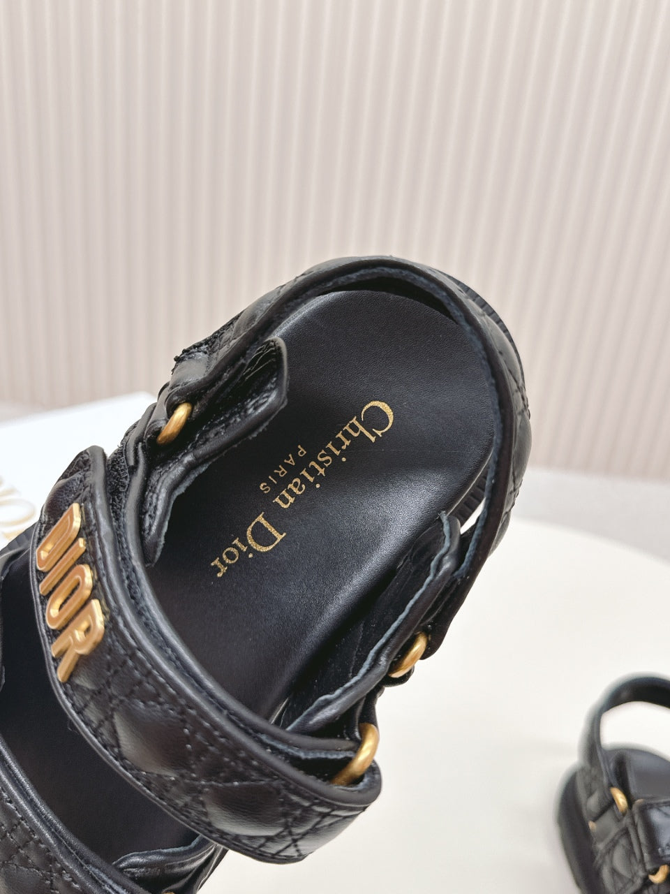 DIOR BACK-STRAP SANDALS 25S IN BLACK CALFSKIN