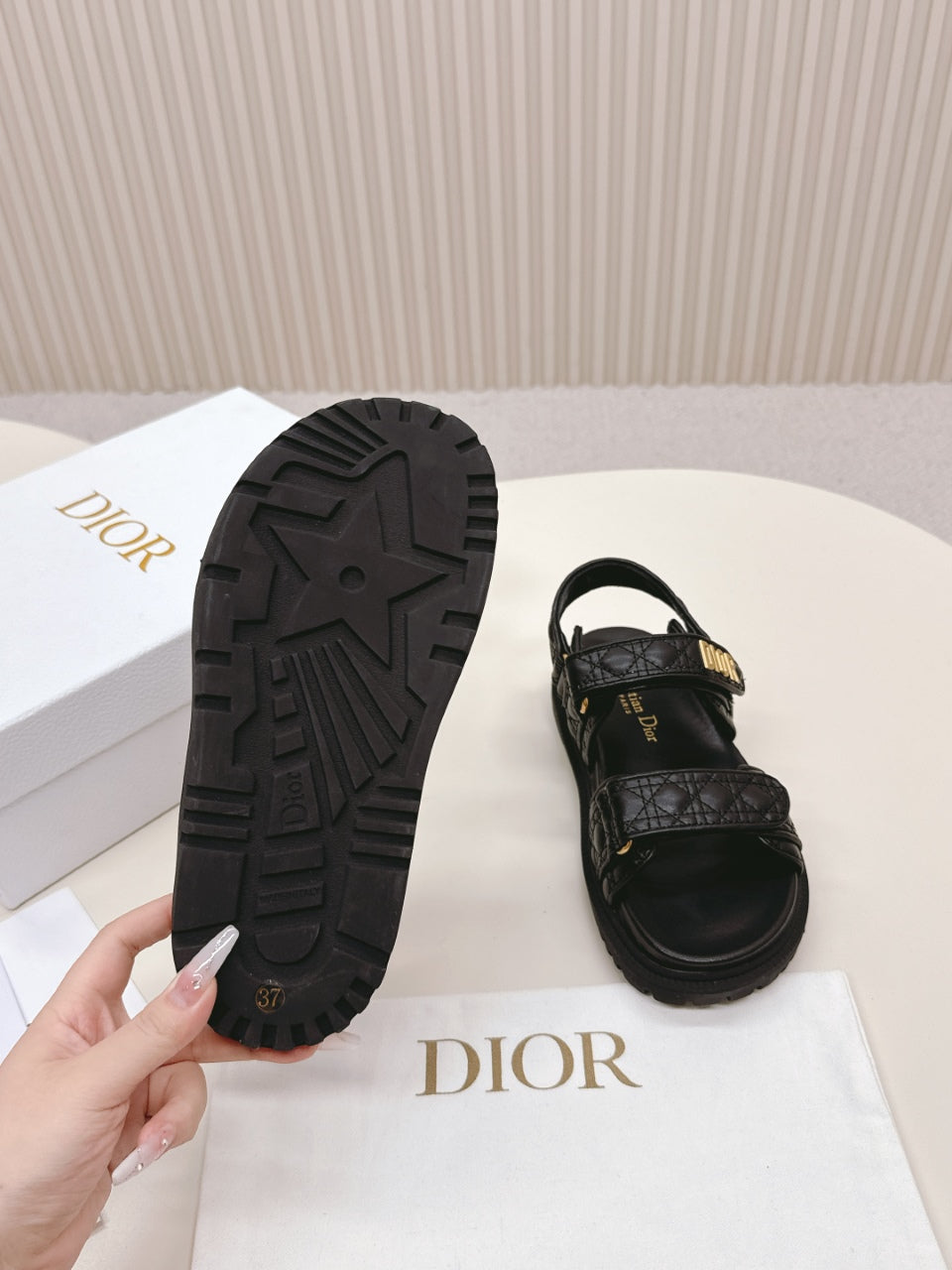 DIOR BACK-STRAP SANDALS 25S IN BLACK CALFSKIN
