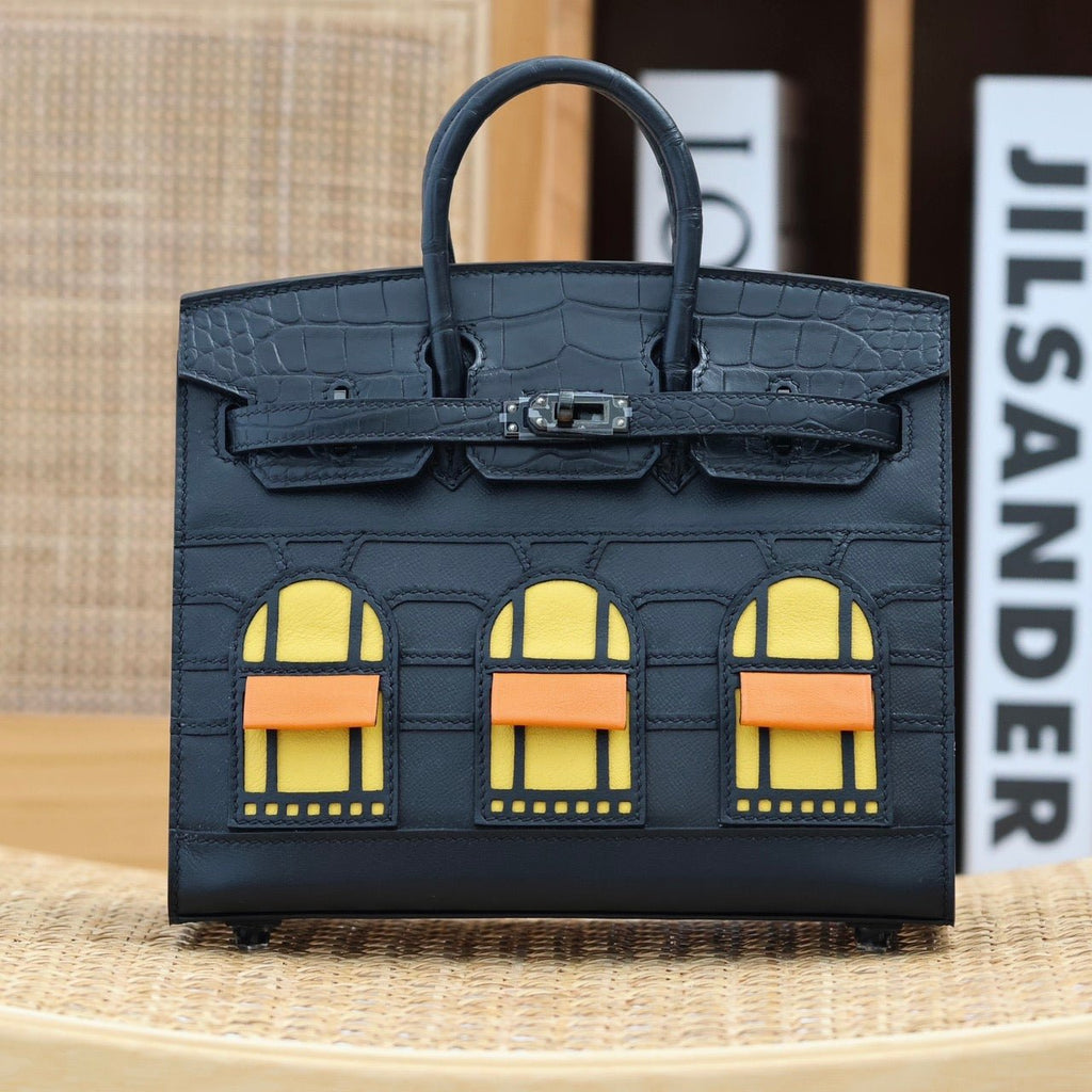 HERMES BIRKIN FAUBOURG TOUCH 20 IN BLACK CALFSKIN WITH SILVER HARDWARE